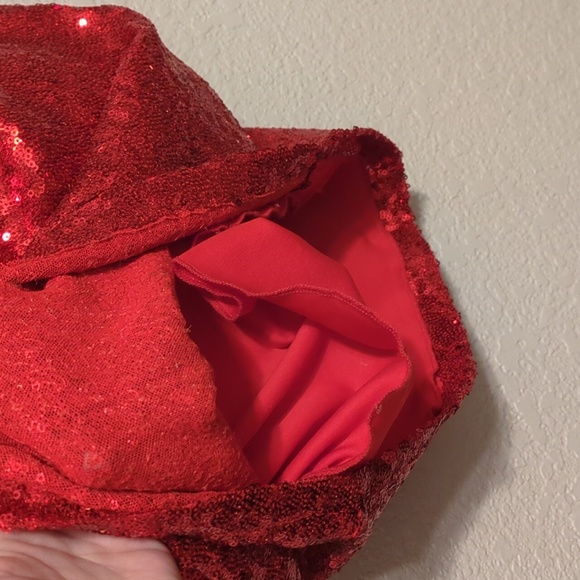 B. Smart women's red sequin sleeveless cowl neck mini dress - Picture 8 of 10